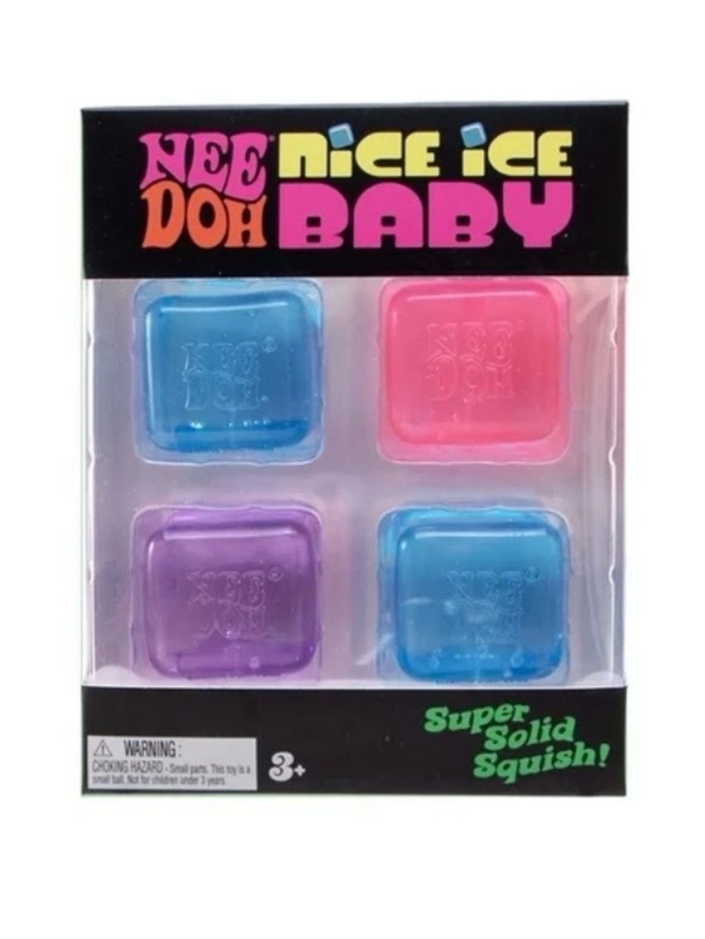 🆕- NeeDoh Nice Ice Baby Squish Toys - 4 Pack Pink, Purple, Blue